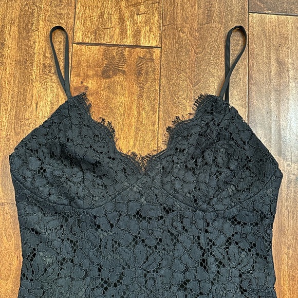 Bardot Black Lace Midi Dress Sz 6 - Picture 4 of 13